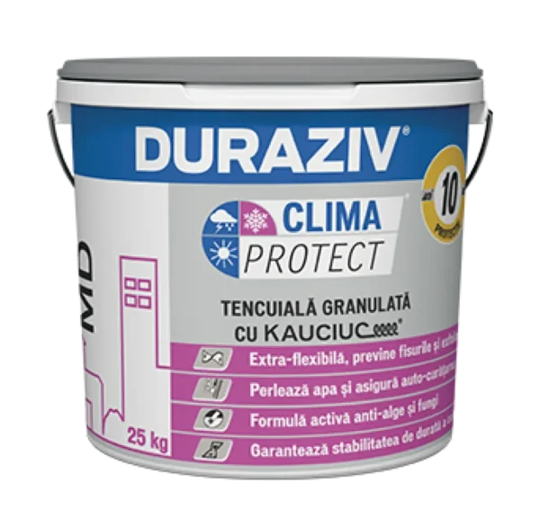 DURAZIV Clima Protect® cu Kauciuc® - TENCUIALĂ DECORATIVĂ STRUCTURATĂ MD COD ALB 25KG