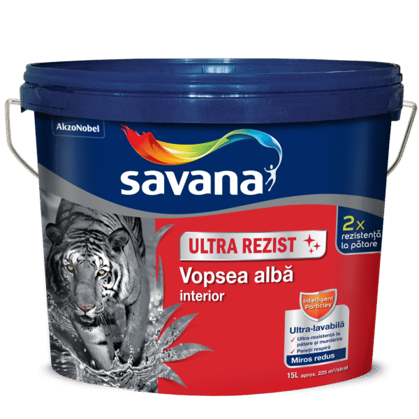 Savana Ultra Rezist vopsea albă interior 25L