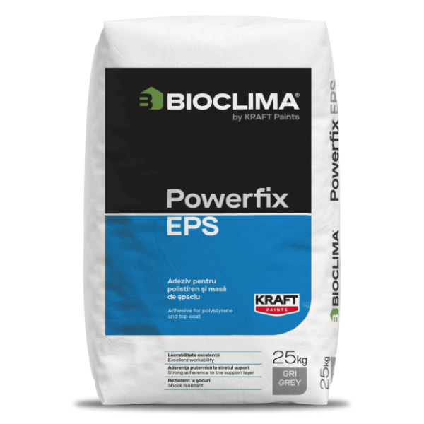 Adeziv pentru polistiren şi masă de şpaclu BIOCLIMA, KRAFT sac 25kg